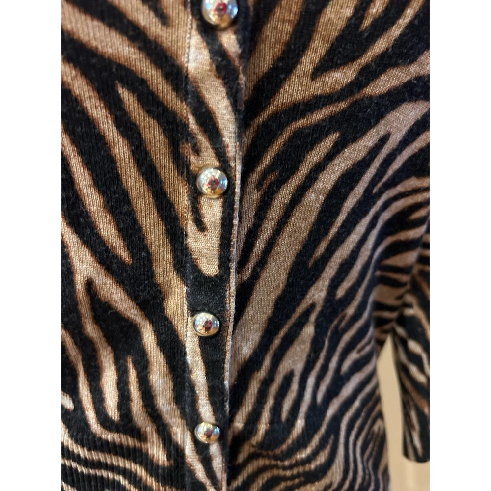 White House Black Market Tiger Print Cardigan, Size S - Picture 4 of 8